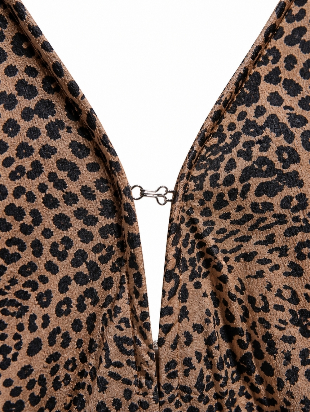 BuddyLove Leopard Maxi Dress XS NWT Boho Deep V Long Sleeve Smocked Waist - Picture 4 of 16